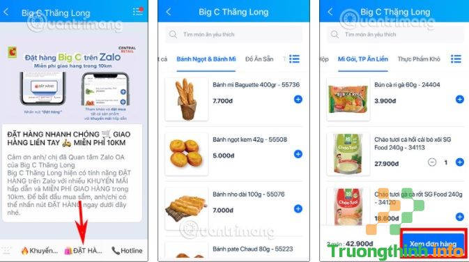                       Cách đặt mua hàng online siêu thị Big C giao hàng tận nhà