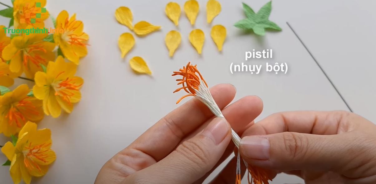                           Cách làm cây hoa mai giả bằng giấy nhún đẹp, đơn giản