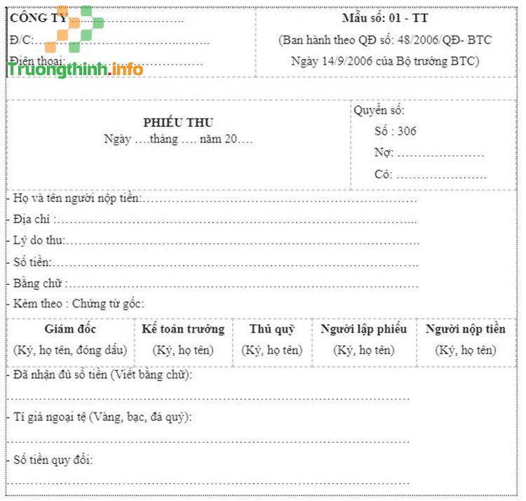  Dịch Vụ Thiết Kế Biên Nhận - Phiếu Thu - Phiếu Chi Quận 4