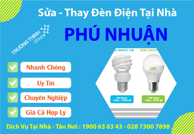 Lắp Đặt Thay Thế Sửa Bóng Đèn Điện Quận Phú Nhuận