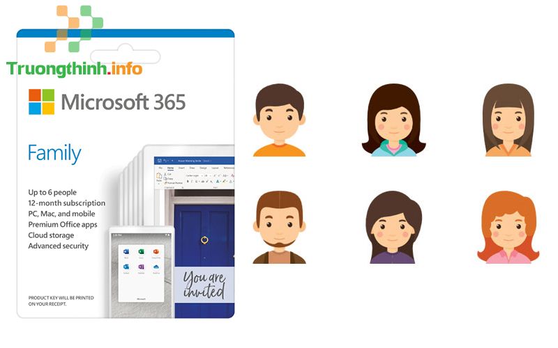 Microsoft 365 Family 32/64bit 1 năm 6 user Win/Mac