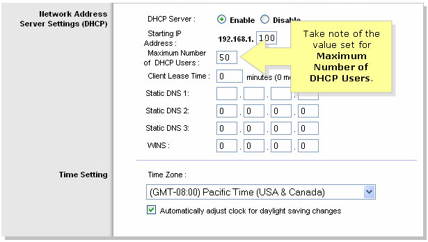 Tăng số lượng người dùng DHCP