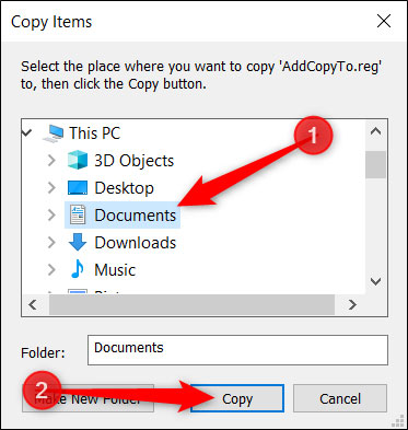 Cách thêm “Move to” hoặc “Copy to” vào menu ngữ cảnh Windows 10