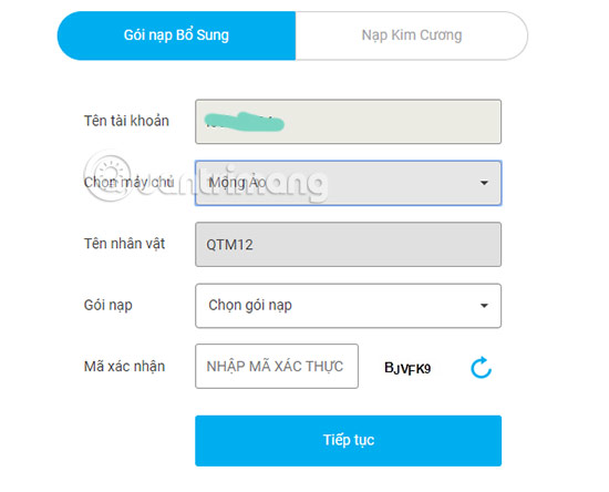 nạp game au mix