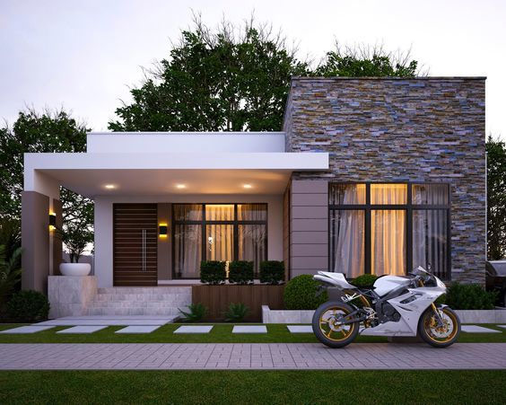 Mẫu nhà vườn cấp 4 hiện đại, sang trọng
