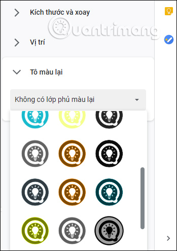 Chọn màu cho ảnh 