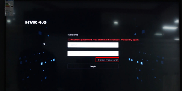 Lựa chọn Forgot Password để khôi phục mật khẩu camera Hikvision