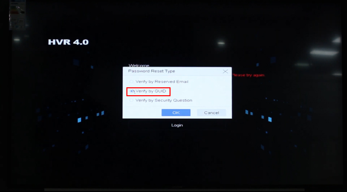 Xác thực phương thức khôi phục mật khẩu camera wifi Hikvision