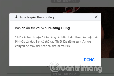 Đã ẩn trò chuyện 