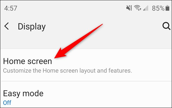 Home screen 