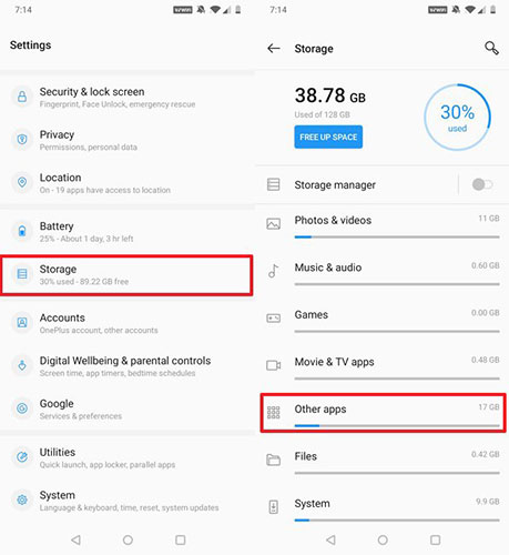 Cách reset ứng dụng Outlook trên Android Nhấn vào Other apps