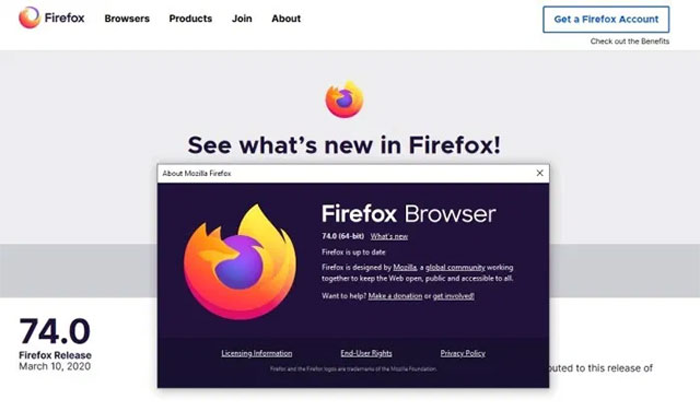 8 tính năng mới trên Firefox 74 đáng chú ý