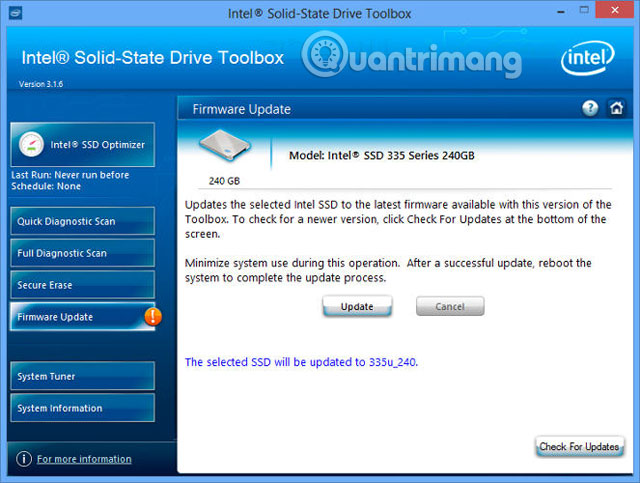 Cập nhật firmware SSD