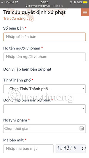 nộp phạt giao thông online