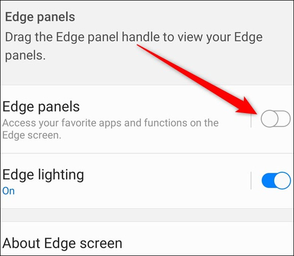 Tắt Edge Panel 