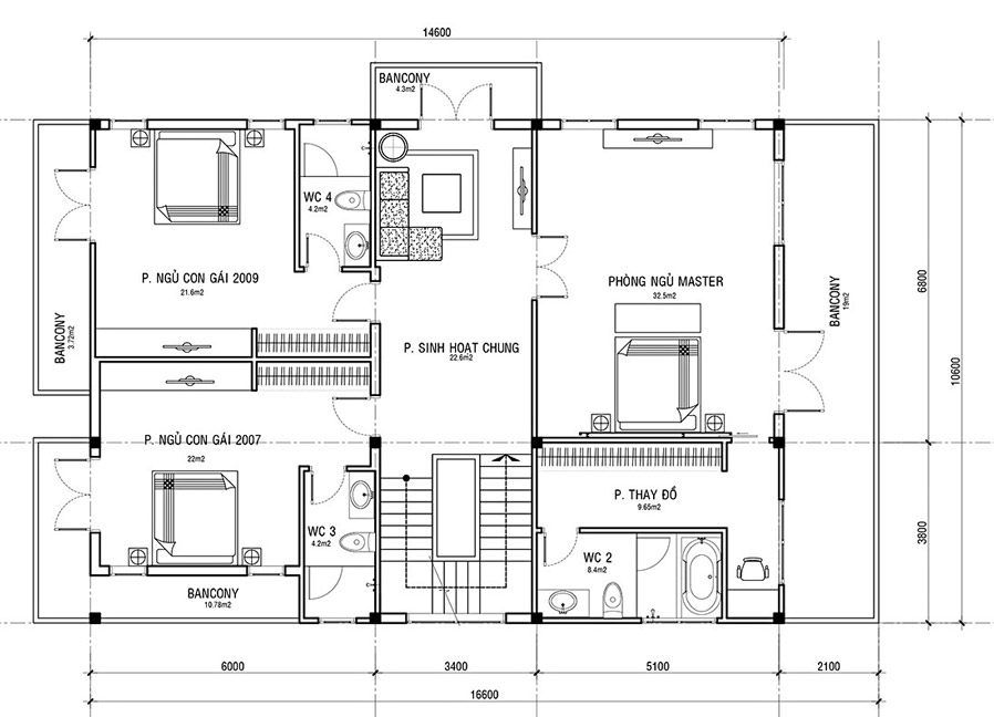 Mẫu biệt thự mini hiện đại 3 tầng 5 phòng ngủ 2