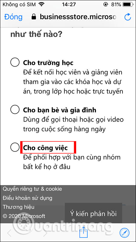 Cho công việc