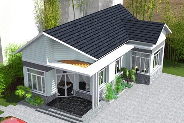 Nhà cấp 4 dạng mái thái nhà ống hiện đại với diện tích 5x20m