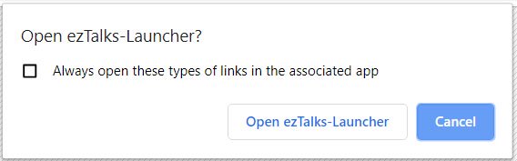 Bạn sẽ được yêu cầu mở launcher ezTalks