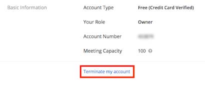 Bấm chọn Terminate my account.