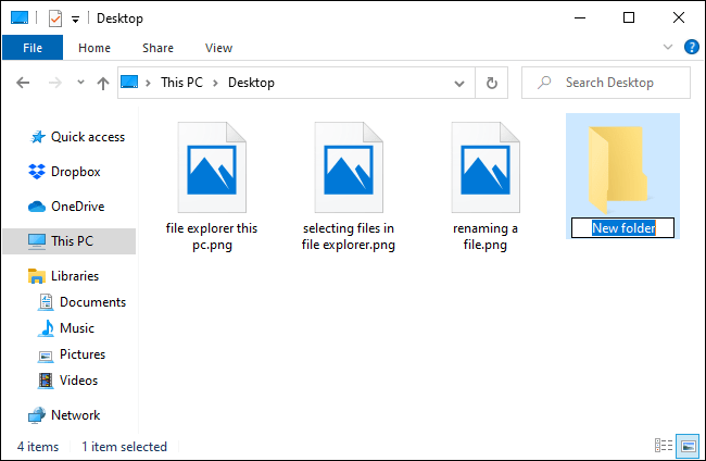Cách sử dụng File Explorer không cần chuột trên Windows 10 Tạo một thư mục mới