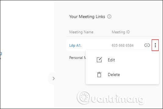 Xóa ID lớp học 