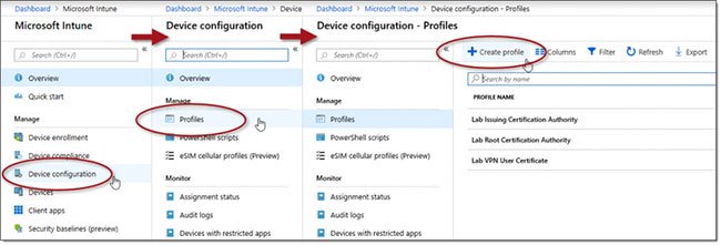 Nhấp vào Create Profile