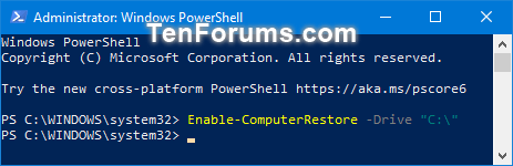 Bật tính năng System Protection cho các ổ trong PowerShell