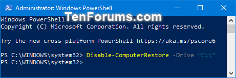 Tắt tính năng System Protection cho các ổ trong PowerShell