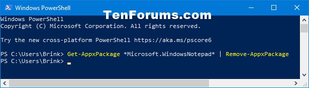 Gỡ cài đặt Notepad trong PowerShell