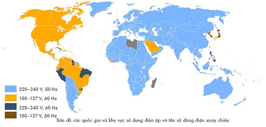 Tại sao Việt Nam sử dụng điện áp 220V mà Mỹ, Nhật Bản lại dùng 110V?