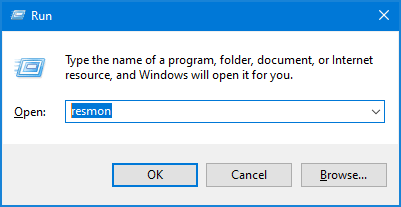 5 cách mở Resource Monitor trong Windows 10 Mở Resource Monitor thông qua Run