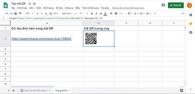 Cách tạo mã QR bằng Google Sheets cực đơn giản