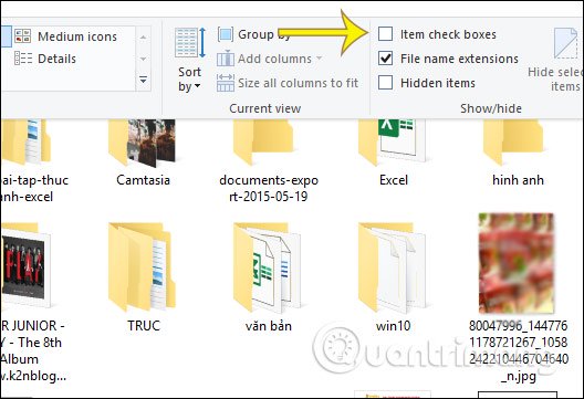 Không hiện ô checkbox 