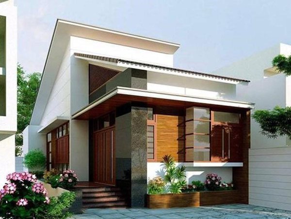 Kiểu nhà cấp 4 mái chéo hiện đại được thiết kế phá cách