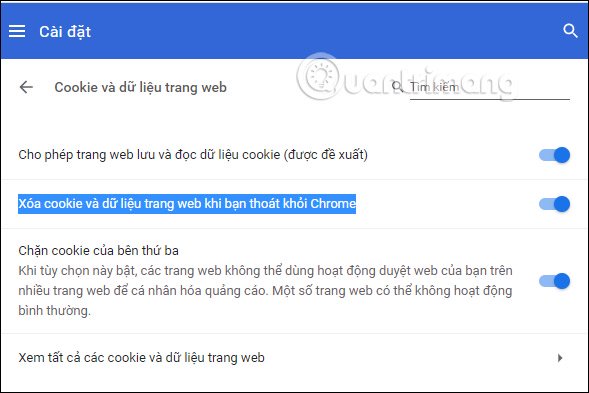 Cách tự động xóa cookies trên Chrome khi thoát trình duyệt