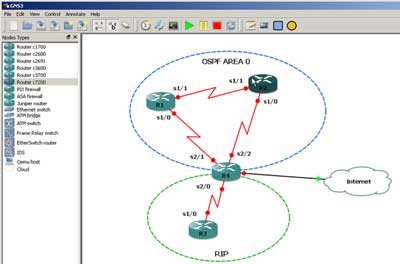 GNS3 Graphical Network Simulator hỗ trợ Cisco IOS/IPS/PIX/ASA và Juniper JunOS.