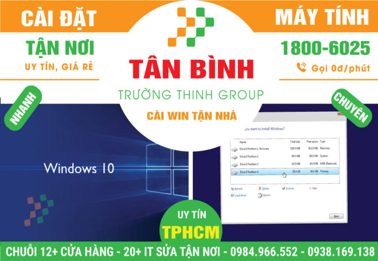 Địa Chỉ Cài Win Quận Tân Bình - Dịch Vụ Giá Rẻ, tận Nhà