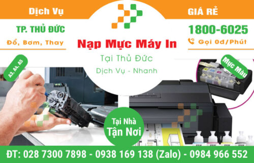Nạp mực máy in Thủ Đức - Dịch Vụ Nhanh Giá Rẻ
