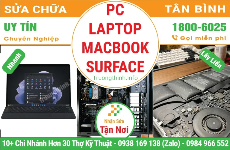 Sửa pc, laptop, macbook, surface giá rẻ tại gò vấp