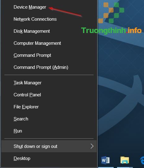 chọn Device Manager