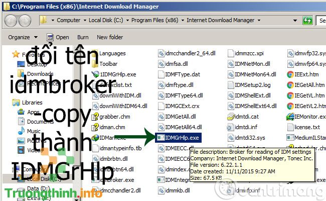 Đổi lại file idmBroker - Copy thành IDMGrHlp
