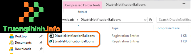 file ZIP Disable/Enable Notification Balloons Registry Hack