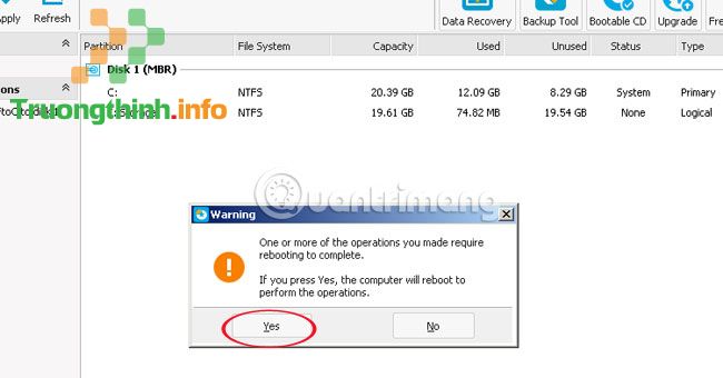 Cách chia ổ cứng Windows XP không mất dữ liệu