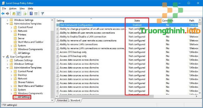 Nếu muốn thay đổi thiết lập tại mục User Configuration