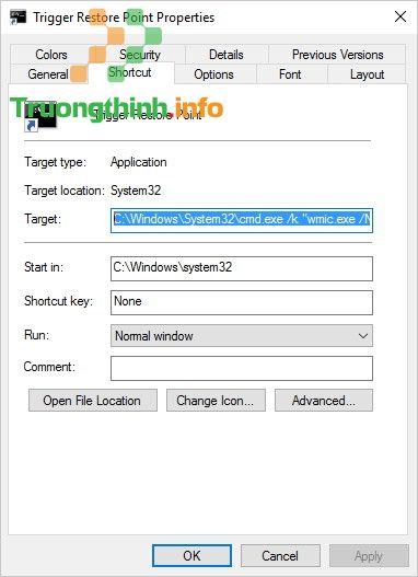 click chọn Change icon