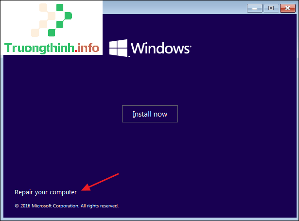 Chọn link Repair your computer