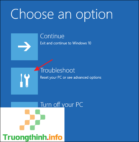 Chọn Troubleshoot