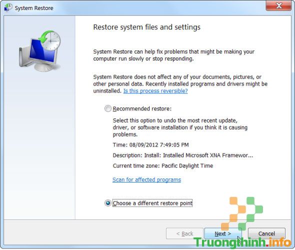 system restore