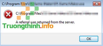 A referral was returned from the server